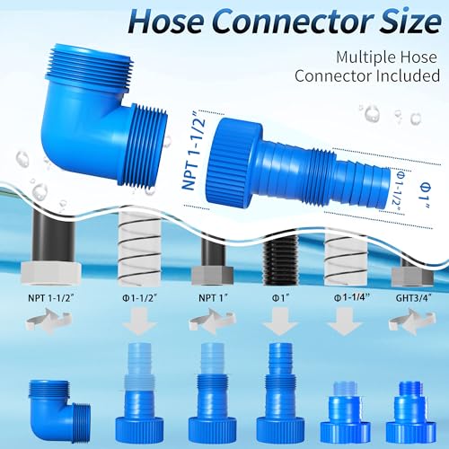 Image of FOTING 1.5HP Sump Pump, 6300GPH High Flow Clean&Dirty Submersible Water Pump with Float Switch, Thermoplastic Electric Portable Utility Pump for Pool Draining Hot Tub Garden Basement