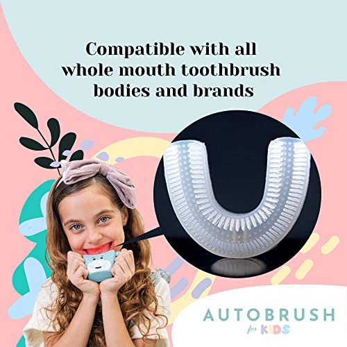 Silicone U-Shaped Autobrush Head Replacement, 360° Oral Cleaning, 3-Pack, Kids (Ages 8-10)