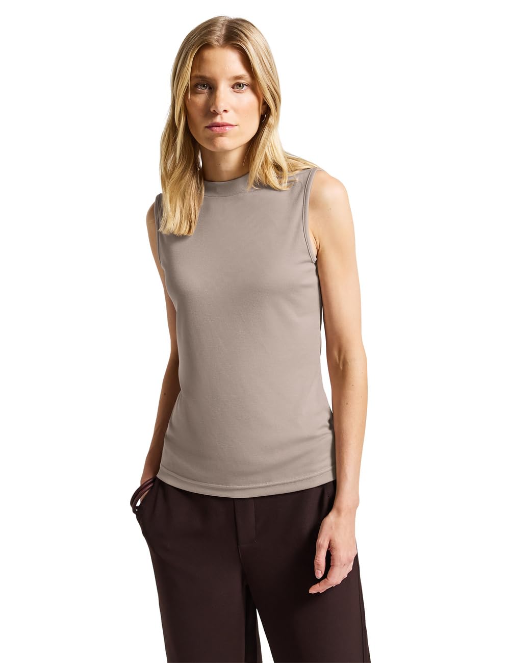 Street One Damen Silk-Look Rippstruktur-Top
