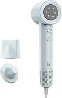GOKOCO Secador De Cabelo Profissional 220v, 120000 RPM High Speed Hair Dryer 1600W com Display Digital LED e Bocal de ar Magnético, Cinza