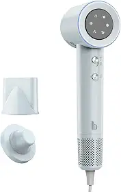 GOKOCO Secador De Cabelo Profissional 220v, 120000 RPM High Speed Hair Dryer 1600W com Display Digital LED e Bocal de ar Magnético, Cinza