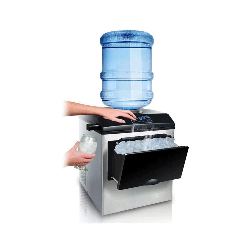 Elettrico Portatile Compatto controsoffitto Automatico del cubo di Ghiaccio Macchina 55kg / Giorno, cubi di Ghiaccio Pronto in 8 Minuti con Ice Paletta e Carrello for la Home Office Bar
