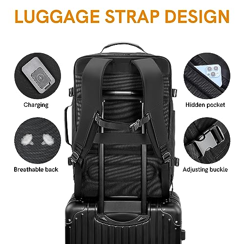 VGOAL Carry on Backpack Flight Approved - Travel Backpack Extra Large Capacity Weekender Suitcase Backpack with 3 Packing Cubes, Water Resistant Lightweight Luggage Daypack 5