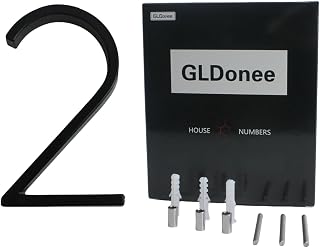 5 Inch Floating House Numbers for Outside Stainless Steel Floating House Number Metal Modern Address Numbers for House Zinc Alloy Anti-Rust Home Address Numbers for Door Mailbox High Gloss Black (2)