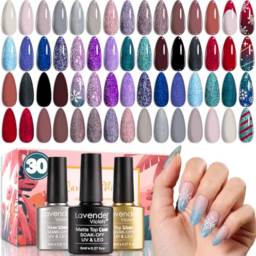 Lavender Violets Set Gel Esmaltes 27 Colores miniatura 1