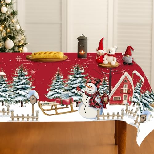 Tischdecke Weihnachten Rot 13 Weihnachten Tischdecke Abwaschbar Rot 180x140cm, Polyamid...
