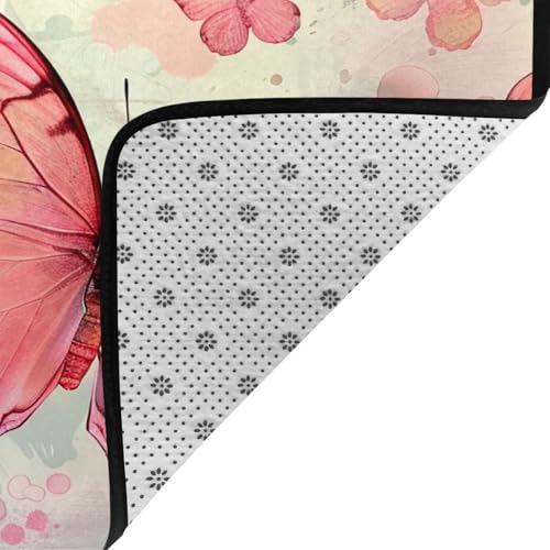 Tapis imprimé papillon grand format 203 x 147 cm multicolore - 6
