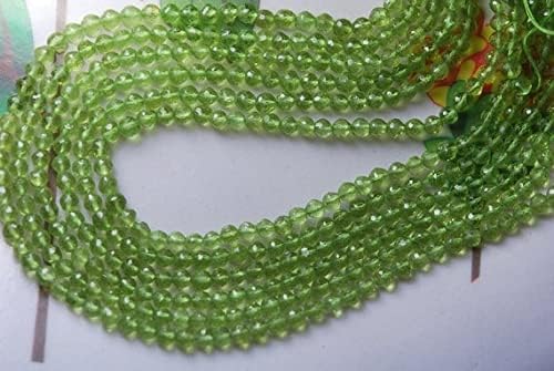Peridot naturel rondelles 3.5mm fil de perles de peridot facette - 3