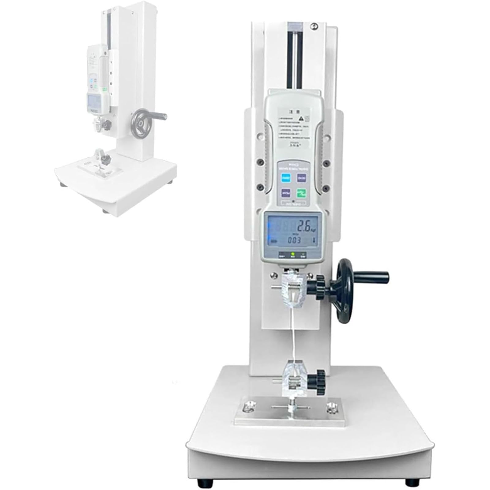 LHUITUI Desktop Tensile Testing Machine, 10-2000N Digital Tensile Pressure Tester, LCD Display Clear, 0.5% Error, 270mm Stroke, For Material Pull/Compression Force Testing 200N-withruler