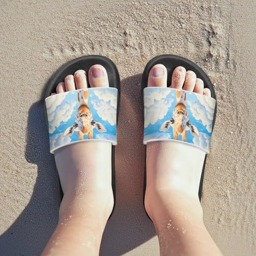 Image of Unisex Slides for Girls Boys Comfortable Slippers Slides Non-slip Shower Shoes House Fashion Thick for Indoor & Outdoor Gifts