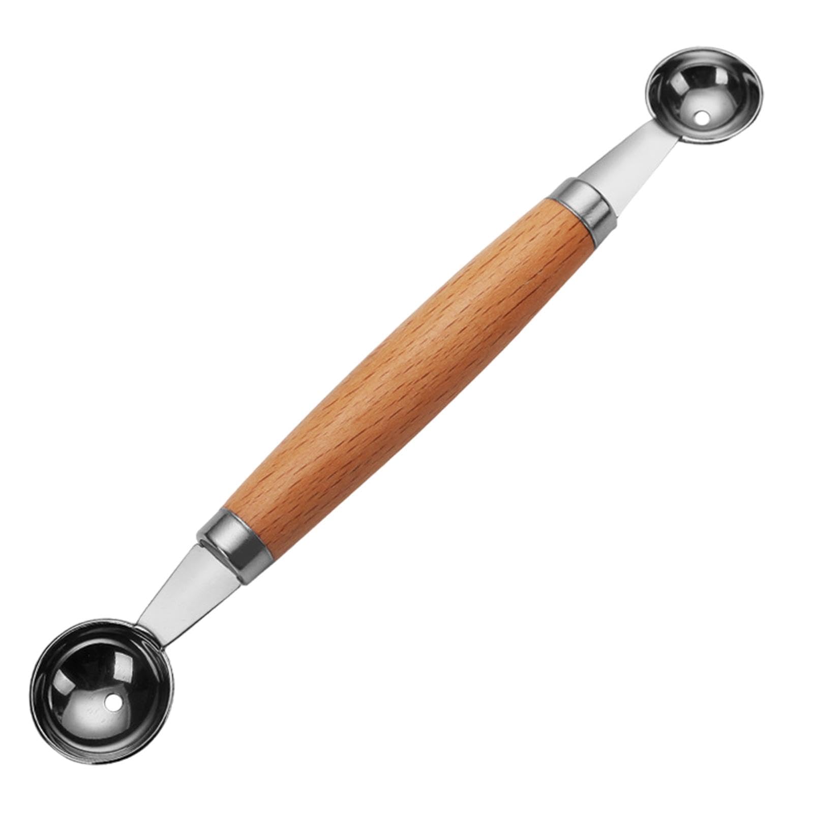 Cucchiaio Scavino Doppia Testa In Acciaio Inox Per Melone E Frutta - Palline Da 21,5 Cm, Impugnatura Antiscivolo, Ideale Per Decorazioni - 2