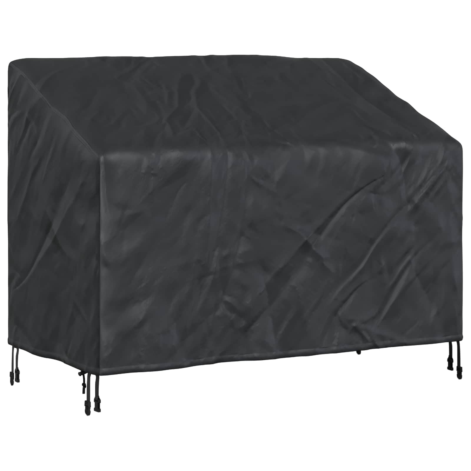 Black Garden Bench Cover 134x70x65/94cm, 210D Oxford Fabric Water Resistant Outdoor Bench Cover with Snap Button Closures