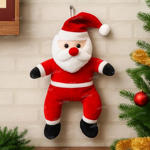 Image of Zest 4 Toyz Christmas Santa Soft Toy for Christmas Party Celebration Decorations Stuffed Animal Plush Toy for Kids Boys & Girls - Red (20 cm)