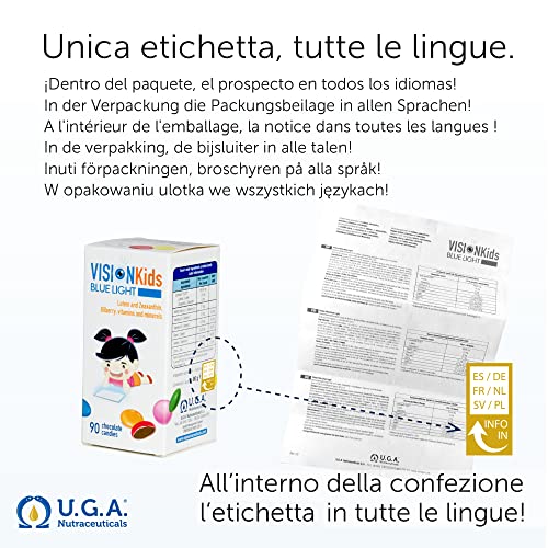 Omegor Vision Kids Blue Light Children’s Vision Supplement Based On Lutein, Zeaxanthin And Blueberry | Delicious Dark Chocolate Candies I 90 Chocolate Candies #TOP3