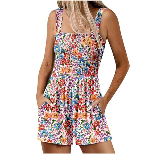 EMATOP Sommer Kurz Jumpsuit für Damen Elegant Boho Overalls Lässige...