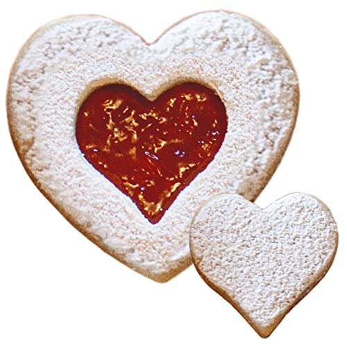 Valentine Heart Linzer Premium Cookie Cutter 2Pc Set, Made In Usa By Ann Clark #TOP1
