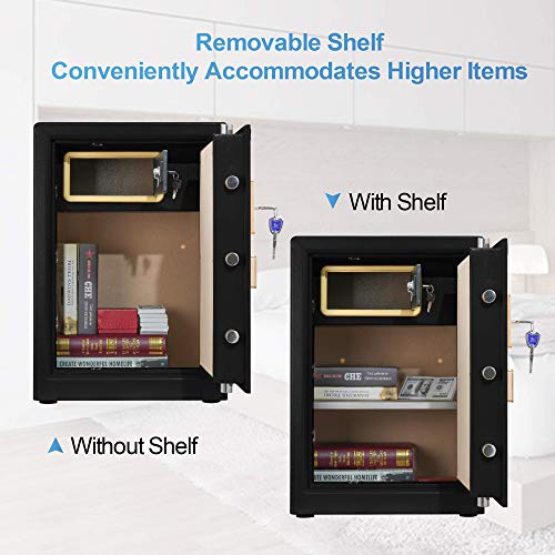 image for TIGERKING Digital Security Safe Box,Double Safety Key Lock and Passwor