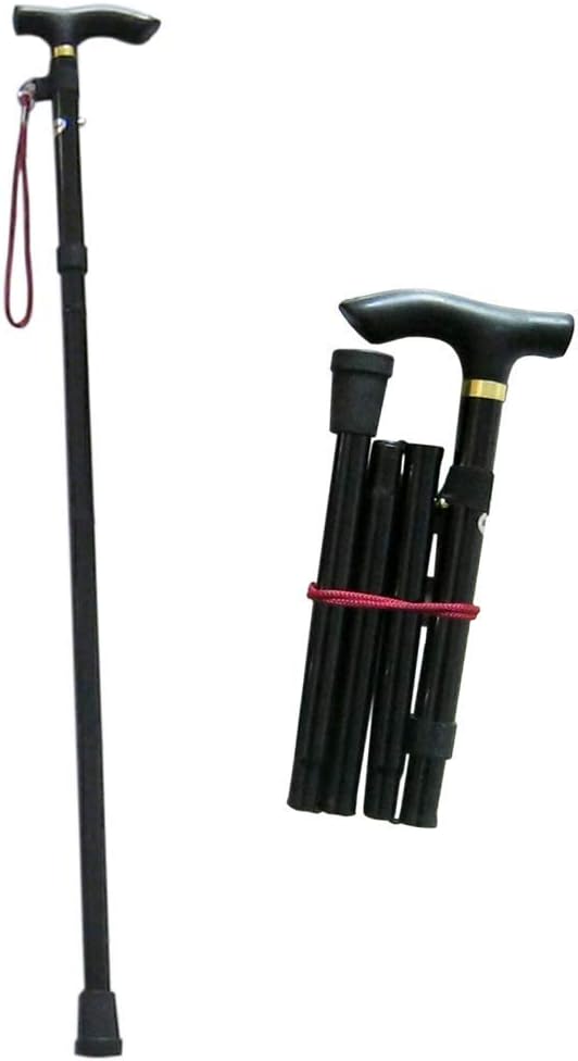 トラベル折りたたみスティック調節可能な折りたたみ登山と松葉杖スティック男性と女性ポータブルウォーキング