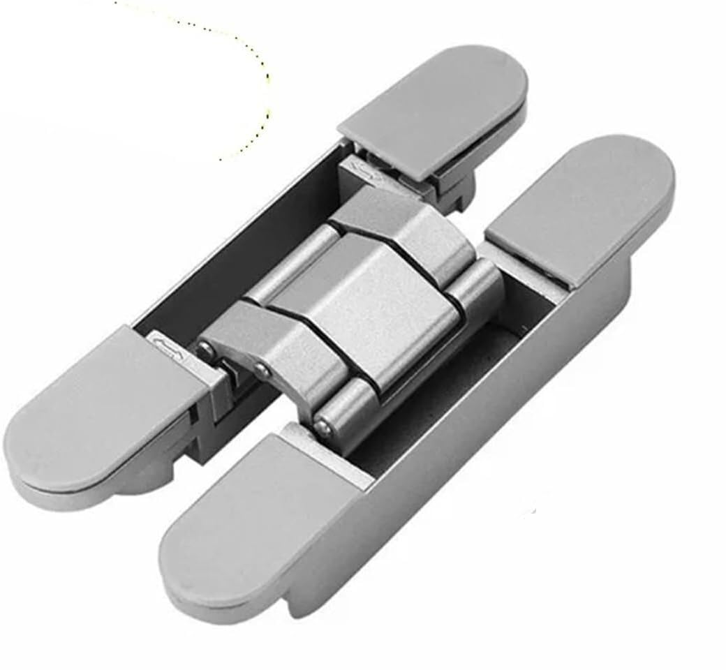 Foelanne Silver Aluminum Alloy Concealed Door Hinge