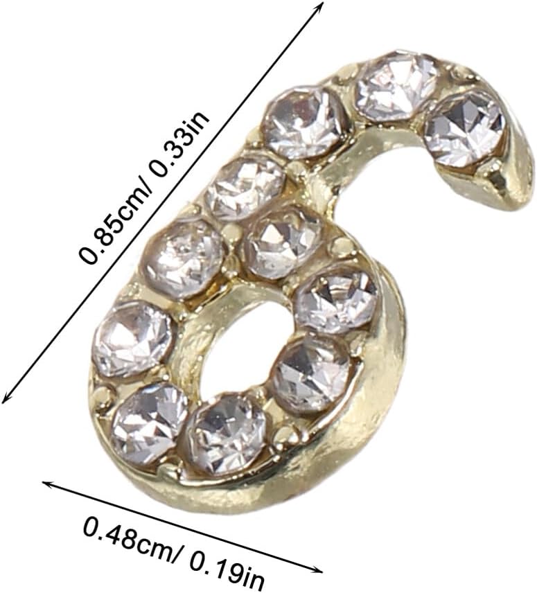 100pcs Nail Rhinestone Numbers Set Small Shiny Number Nail Charms with Crystal for DIY Manicure Accessories