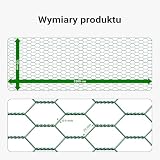 Wiltec Siatka ogrodzeniowa zielona 120 cm x 25 m, drut o grubości 0,9 mm, sześciokątne oczka 25 x 25 mm, siatka leśna hodowlana ze stali ocynkowanej