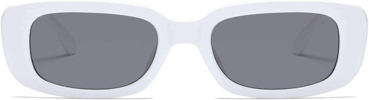 Vintage Rectangle Sunglasses for Women Men 90s Fashion Narrow Square Frame Eyewear UV400 Protection
