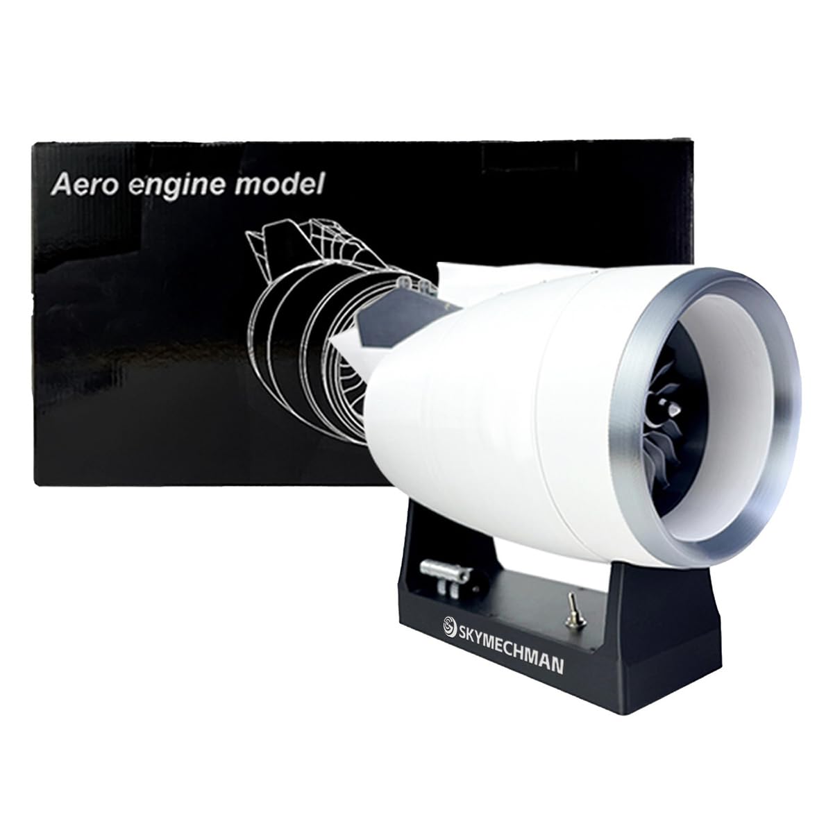Turbofan Engine Model Kit, 1/24 Scale A38X 3D Printed Resin Turbofan Engine with Variable Speed for Physical Science Experiment Display