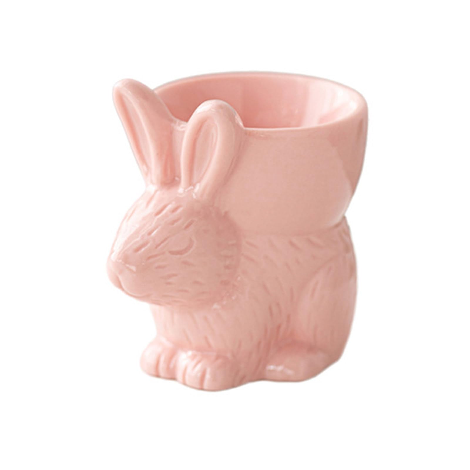 MICFENY Rabbits Shape Eggs Cups Handmade Ceramic Soft Boiled Eggs Holder Fun and Safe Kitchen Tableware Suitable for Breakfast