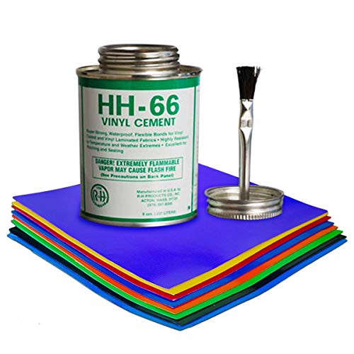 Moose Supply HH-66 Vinyl Repair Kit | Inflatable Bounce House Repair Kit | Includes Adhesive and 9 Pieces of 8 Inch x 8 Inch Vinyl | for Flexible, Waterproof Repairs of Tears, Punctures, and Holes - Thumbnail 6