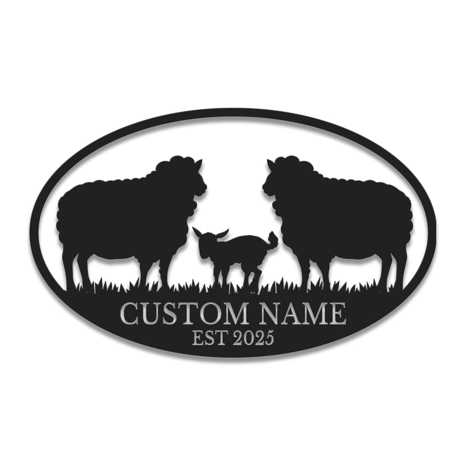 Personalized Sheep Metal Sign, Custom Goat Farm Decor, Rustic Ranch Name Plaque, Farmhouse Wall Art, Unique for Farmers & Animal Lovers (Style-8)