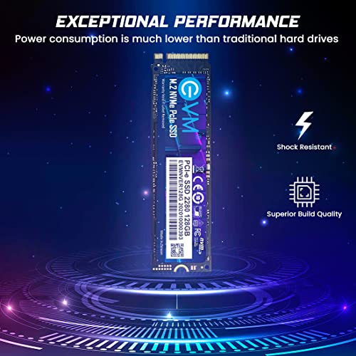 Image of EVM 128GB Internal SSD - M.2 NVMe PCIe (2280) - High-Speed Performance Up to 1800MB /s Read & 700MB /s Write Speed with Low Power Consumption - Compatible with Gaming PCs & High-Performance Workstations