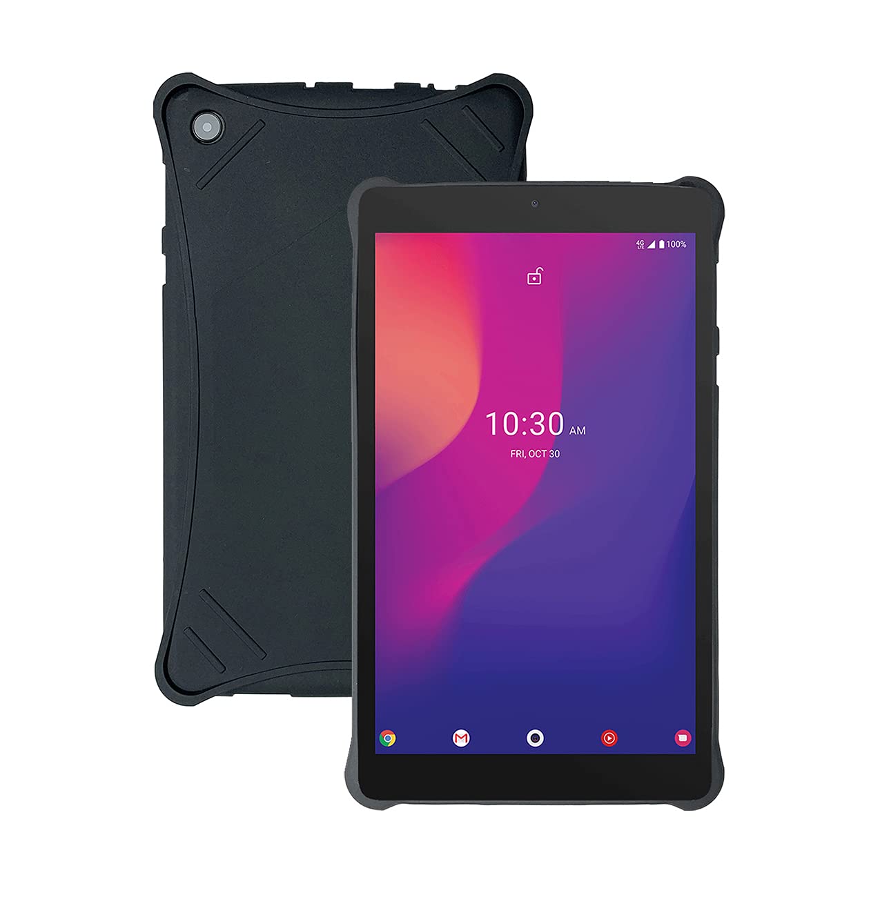 iShoppingdeals TPU Case,Semi-Transparent Protective Cover with Texture for Alcatel Joy Tab 2 (Model : 9032Z / 9032W) 2022 (Black)