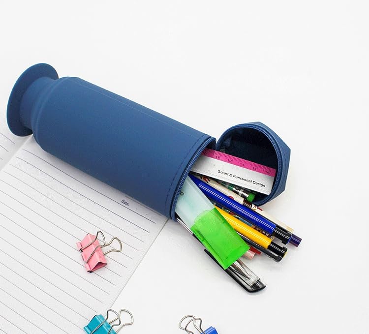 Image of Silicone lightweight waterproof zipper pencil case pencil bag /pouch, cute colourful pencil shape, safe and quality (Sky Blue), QS-2010