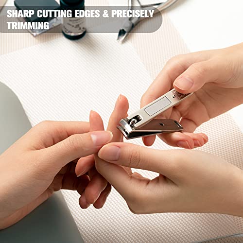Feryes Nail Clippers Set With Build-In Nail File, 2 Pack Professional Sharp Fingernail Clipper And Durable Toenail Clipper With Case,(Curve & Slant) (Champagne)… #TOP2