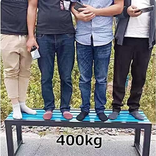Banco de jardín resistente a la intemperie con asiento de madera 6