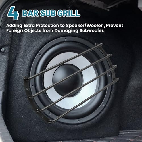 Nuith 10 Inch Metal Subwoofer Grill, 4 Bar Audio Speaker Grill Cover Protector thumb #2