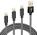 MRNKI A-21207 3'/6'/10' USB to Lightning Cable for iPhone/iPad/iPod Series - Graphite - 3 Piece