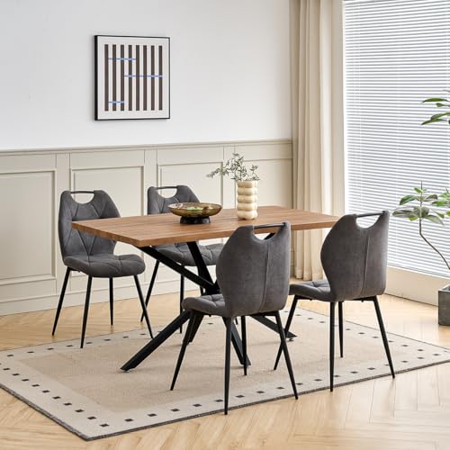 GrandCA HOME Juego de Mesa y Sillas de Comedor de 5 Piezas Mesa Cuadrada de 140