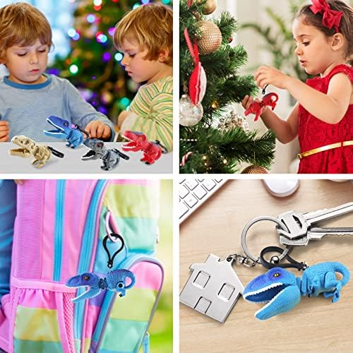 DINOBROS Dinosaur Egg Surprise Toys for Kids,4 Pack Mini Dino Figures Dinosaur Keychains Party Favor Decorations