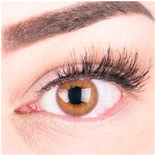 Glamlens lentilles de couleur marron naturelles colorées très haute opacité Rose Brown + étuis à lentilles de contact I 1 paire (2 pièces) I DIA 14,00 I sans correction I 0,00 Dioptries