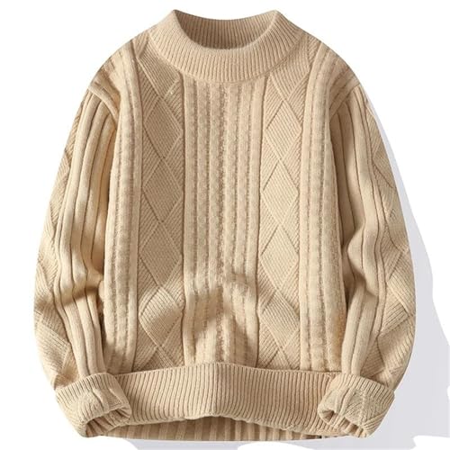 Men's Knitted Pullover Round Neck Loose Long Sleeve Solid Color Casual Warm Sweater2