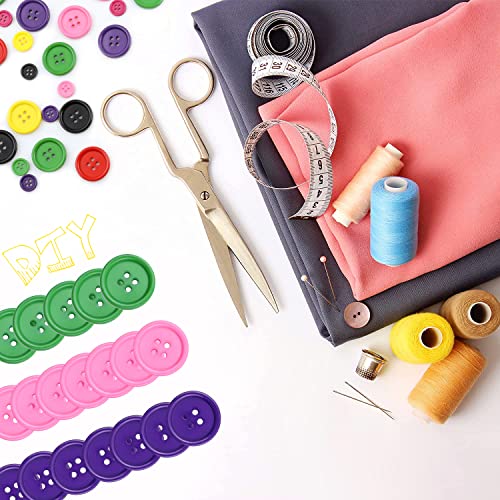 Topfive Colorful Sewing Buttons Round Resin Buttons For Sewing 80Pcs Mixed Color 4-Hole Craft Button Diy Handmade Ornament Holiday Decoration Sewing (20Mm) #TOP1