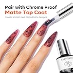 modelones 16 PCS Gel Nail Stamping Plate Set, French Tip Tool Gold Silver Pearl Chrome Powder Proof Matte Top Coat White Black Painting Gel Polish Double Head Nail Art Brush DIY Manicure Gift Kit - Image 5