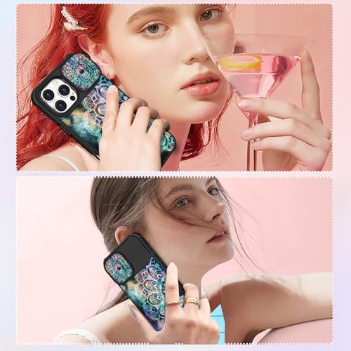 Image of Funermei for iPhone 16 Pro Max Case - Women Girls Cute Phone Cover Girly Pretty Aesthetic Flower Blue Unique Design with Camera Cover Funda for Apple for iPhone 16 Pro Max