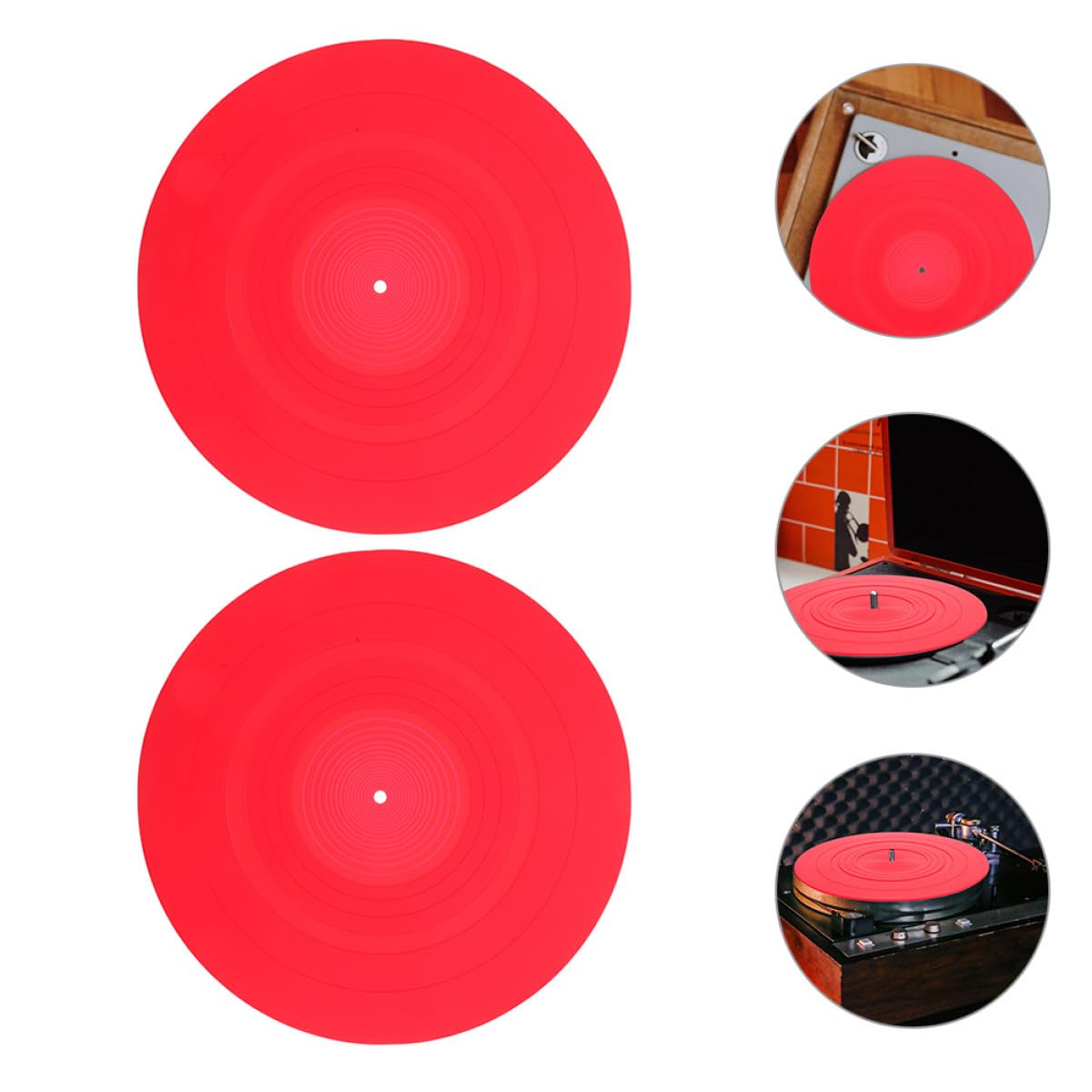 GALPADA Tappetino Antistatico Resistente e Sostitutivo in Silicone per Vinile, Protezione Disco, 2 per Dj