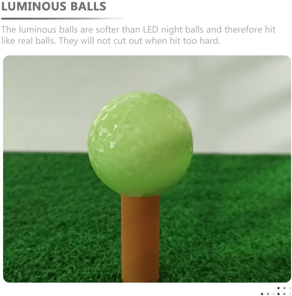 Alasum Fluorescent Glow in the Dark Golf Balls, 3 Pack Luminous Night Golf Balls for Driving Range and Backyard Play - Durable Soft Rubber Light Up for Evening Practice, Gift for Enthusiasts