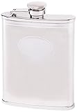 Herbertz Taschenflasche - Edelstahl - 177 ml - spiegelpoliert - gesicherter Schraubverschluss - Monogrammfläche