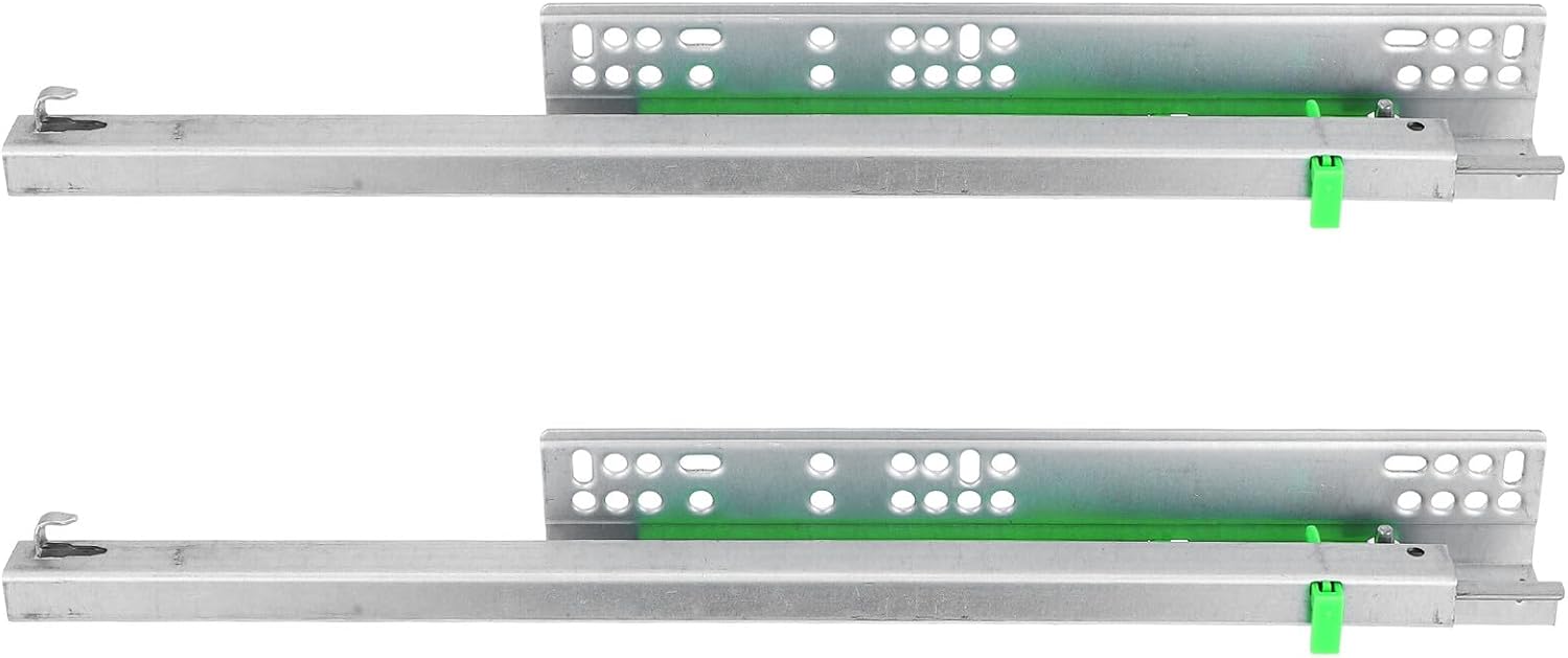 Quiet Smooth Close Drawer Slides Side Mount Household Sliding Rails Smooth Bearing Heavy Duty Cabinet Runners for Kitchen Wardrobe Dresser Easy Install