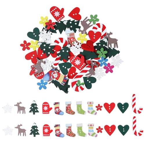100 Stück Weihnachten Holz Streudeko Konfetti, Holz Konfetti...