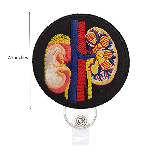 Reeleer Kidney Gifts Urology Halloween Gothic Badge Reels Retractable, With Alligator Clip And Key Ring, 24 Inches Thick Pull Cord Internal Medicine Doctor Gift #TOP1